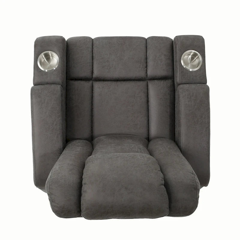 Fauteuil inclinable électrique Roomfitters 33 pouces (84 cm) avec rangement dans les accoudoirs et port USB, couleur ardoise