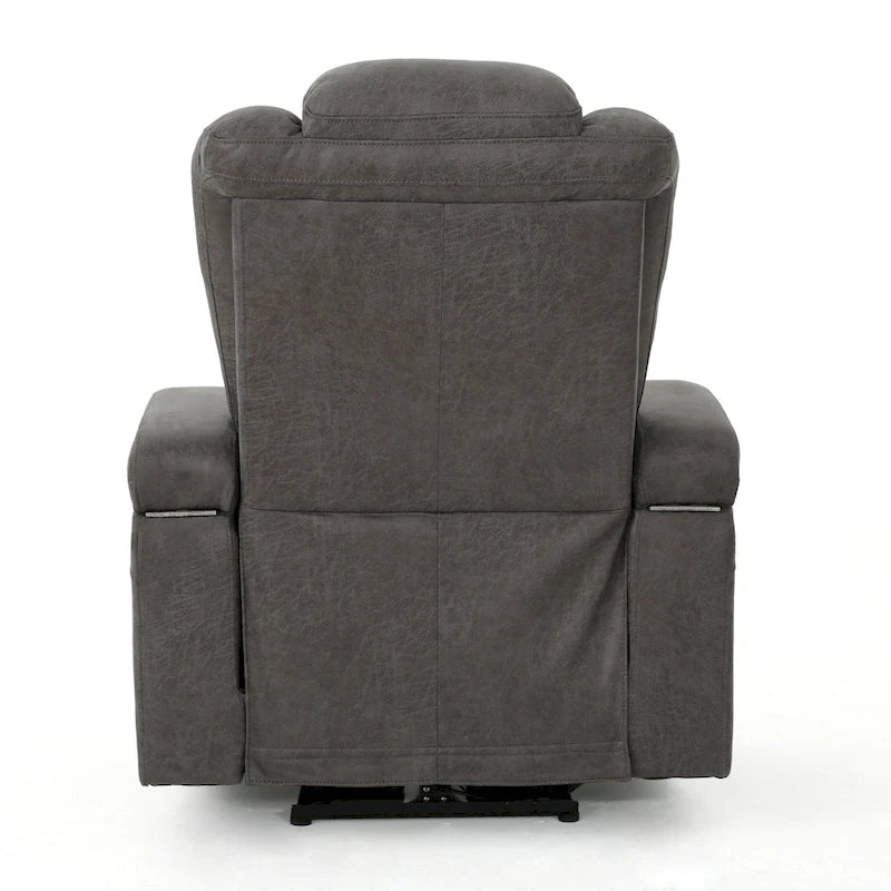 Fauteuil inclinable électrique Roomfitters 33 pouces (84 cm) avec rangement dans les accoudoirs et port USB, couleur ardoise