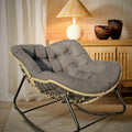 Fauteuil à bascule œuf avec motif en rotin