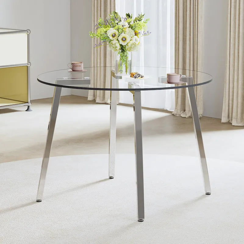 Modern Tempered Glass Table Dining Table Coffee Table End Table Entryway Table for Dining Room