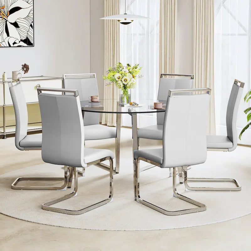 Table d'appoint moderne en verre trempé pour salle à manger, table basse ou console d'entrée.