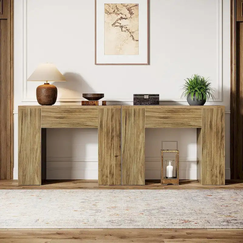 Table d'appoint de style campagnard de 31,5 pouces, table d'appoint moderne du milieu du siècle avec piédestal en bois