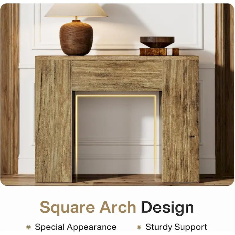 Table d'appoint de style campagnard de 31,5 pouces, table d'appoint moderne du milieu du siècle avec piédestal en bois