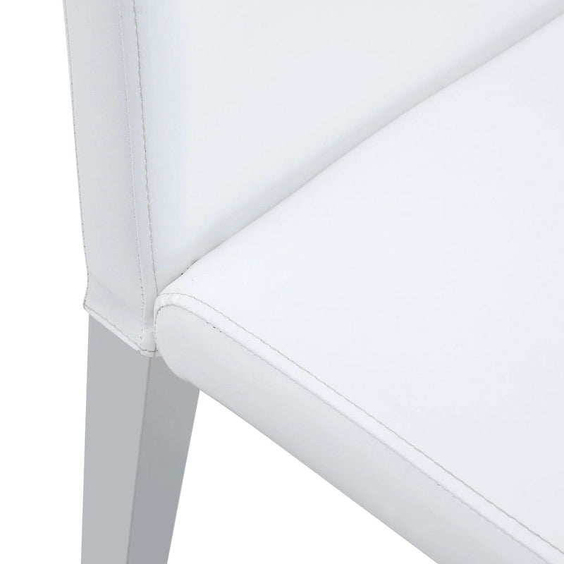 Ensemble de 4 chaises de cuisine/salle à manger rembourrées sans accoudoirs, fauteuil lounge moderne en cuir PU avec dossier pour salle à manger