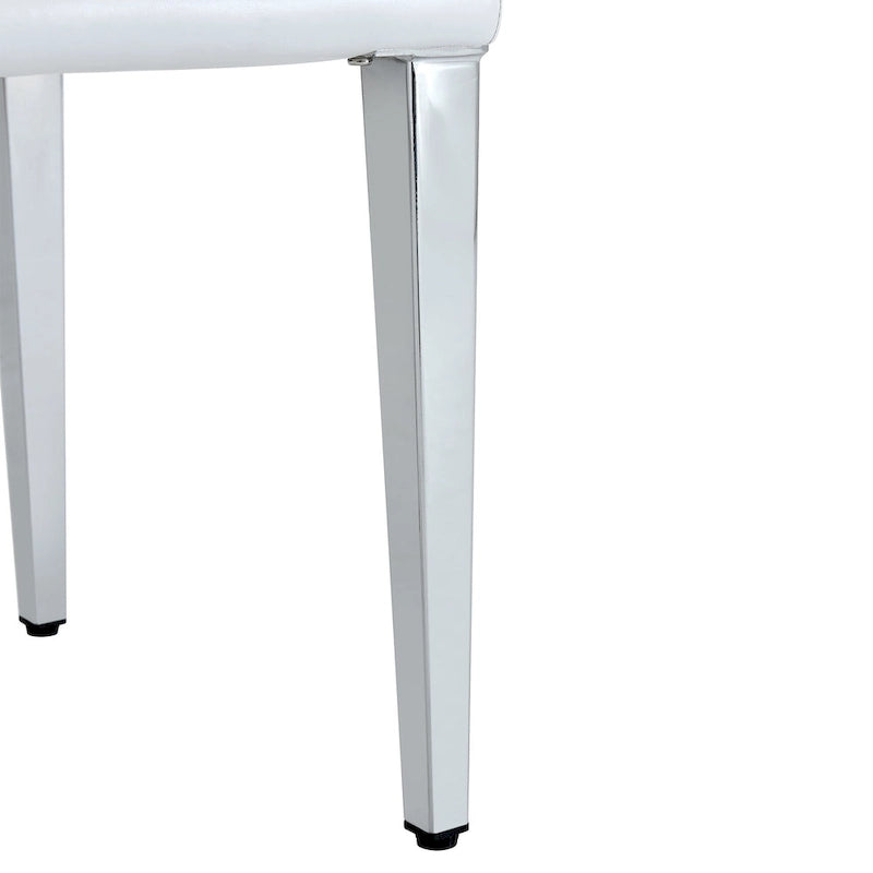 Ensemble de 4 chaises de cuisine/salle à manger rembourrées sans accoudoirs, fauteuil lounge moderne en cuir PU avec dossier pour salle à manger