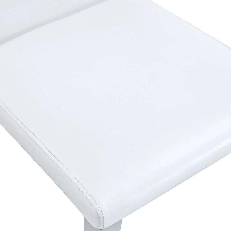 Ensemble de 4 chaises de cuisine/salle à manger rembourrées sans accoudoirs, fauteuil lounge moderne en cuir PU avec dossier pour salle à manger