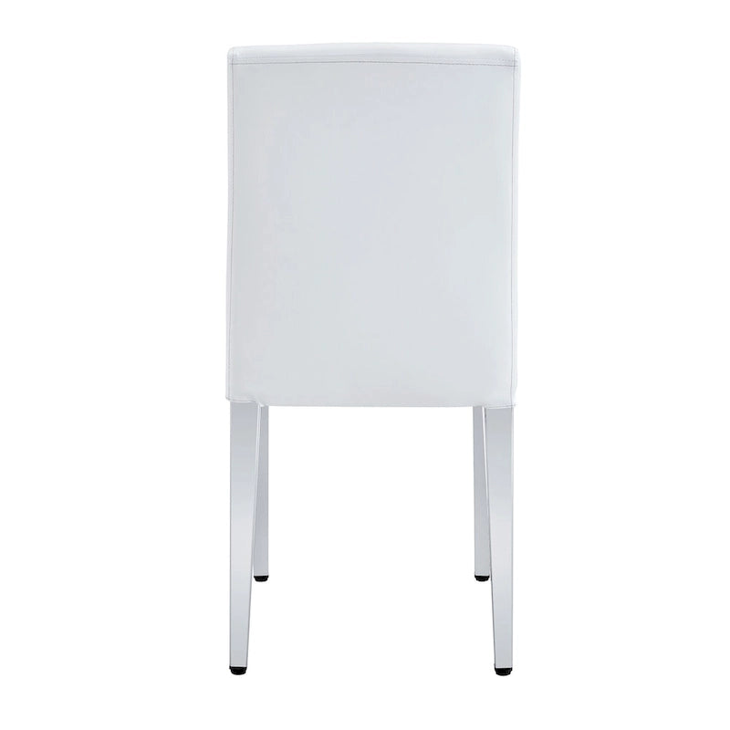 Ensemble de 4 chaises de cuisine/salle à manger rembourrées sans accoudoirs, fauteuil lounge moderne en cuir PU avec dossier pour salle à manger