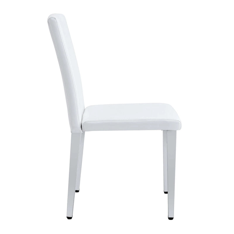 Ensemble de 4 chaises de cuisine/salle à manger rembourrées sans accoudoirs, fauteuil lounge moderne en cuir PU avec dossier pour salle à manger