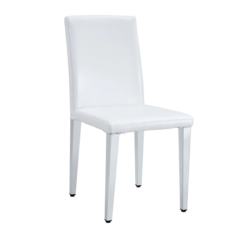 Ensemble de 4 chaises de cuisine/salle à manger rembourrées sans accoudoirs, fauteuil lounge moderne en cuir PU avec dossier pour salle à manger
