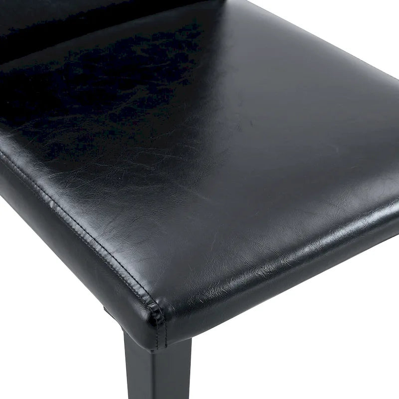 Ensemble de 4 chaises de salle à manger sans accoudoirs, dossier haut, en similicuir, coussin moelleux et pieds en métal, pour salon et cuisine.