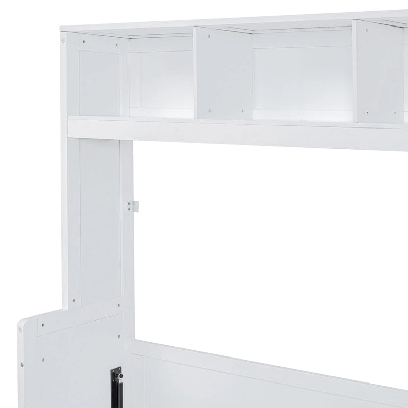 Lit escamotable intelligent double/queen avec armoire et rangement, système gain de place