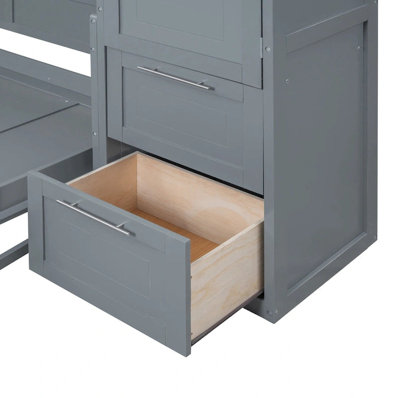 Lit escamotable intelligent double/queen avec armoire et rangement, système gain de place