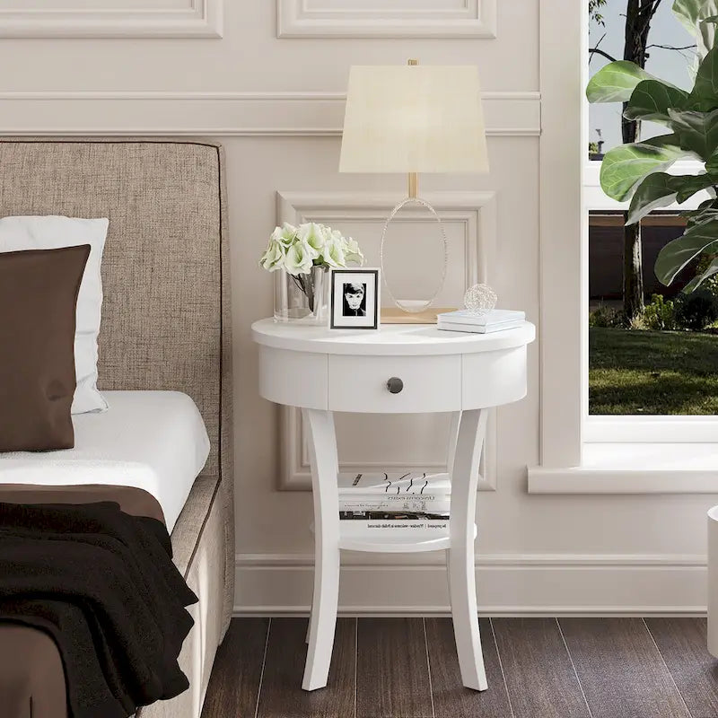 Table d'appoint ronde Costway à 2 niveaux (lot de 2) pour canapé ou chambre à coucher - Voir les détails