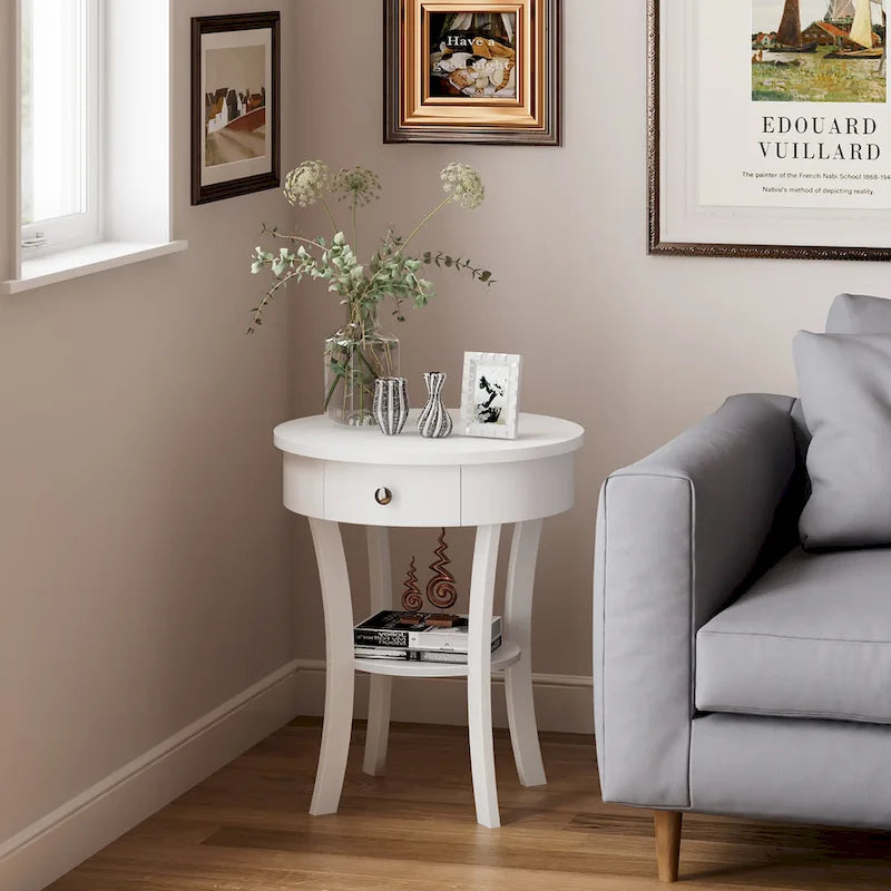 Table d'appoint ronde Costway à 2 niveaux (lot de 2) pour canapé ou chambre à coucher - Voir les détails