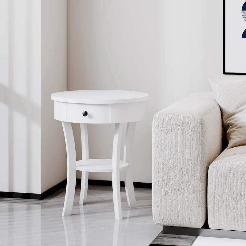 Table d'appoint ronde Costway à 2 niveaux (lot de 2) pour canapé ou chambre à coucher - Voir les détails