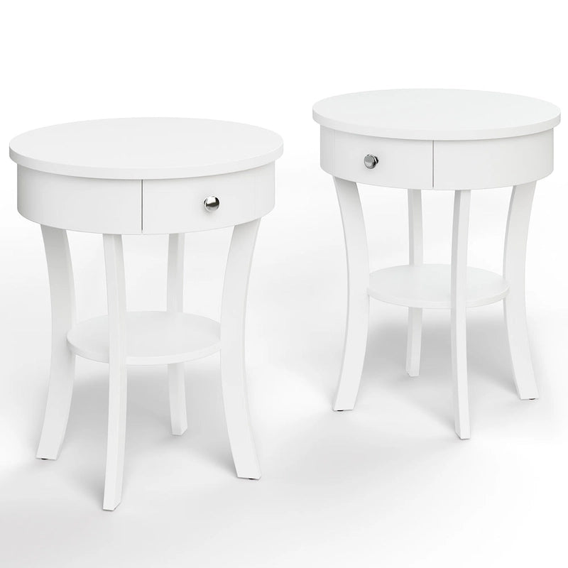 Table d'appoint ronde Costway à 2 niveaux (lot de 2) pour canapé ou chambre à coucher - Voir les détails