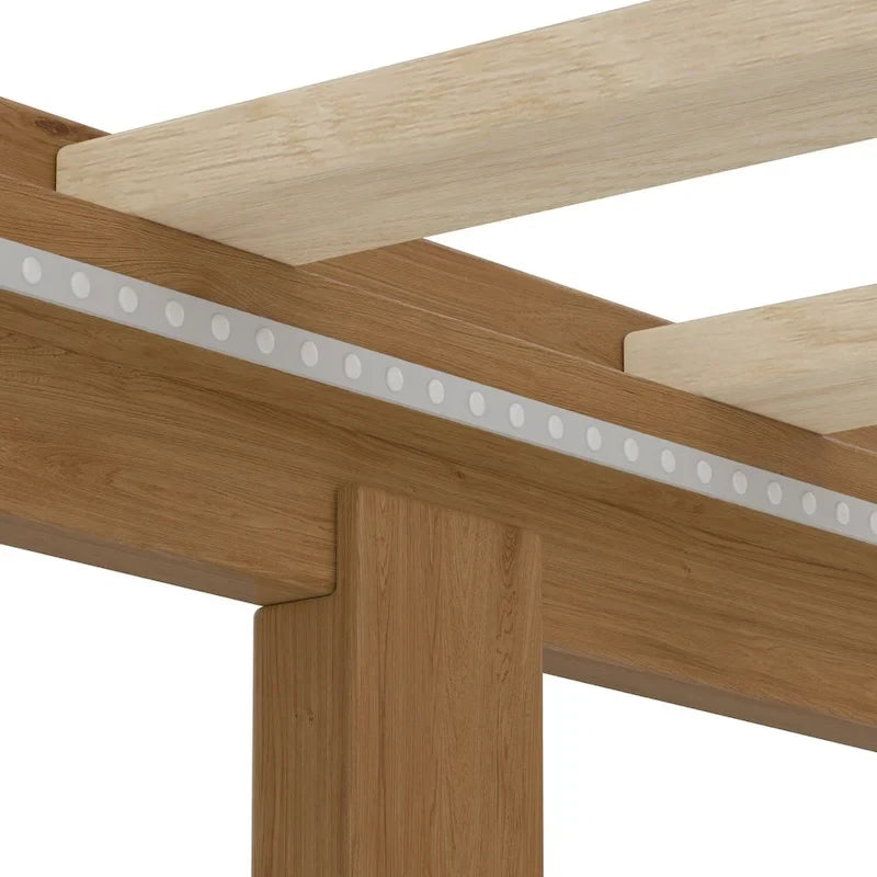 Lit plateforme en bois de taille queen avec support à lattes