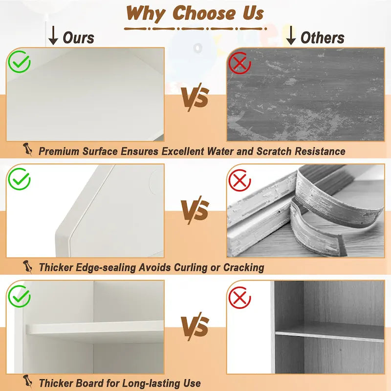 Commode Gymax à 3 tiroirs, 112 cm de haut, en bois, avec 2 tiroirs.