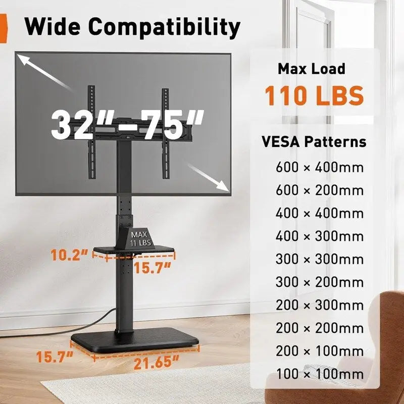 Meuble TV sur pied avec prise électrique