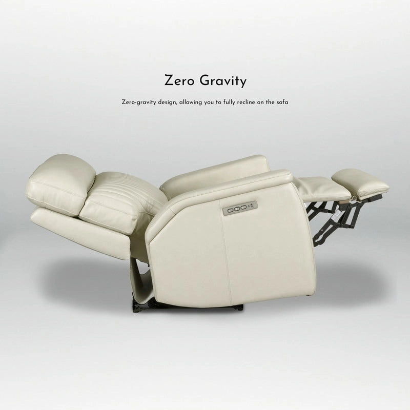 Ensemble canapé d'angle et fauteuil inclinable électrique en cuir véritable 105 W avec ports USB et USB-C, 2 fauteuils fixes sans accoudoirs