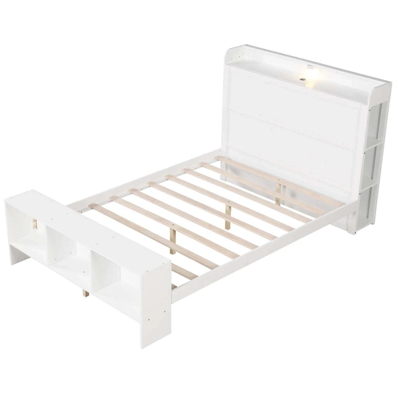 Cadre de lit Costway pour lit simple/double avec tête et pied de lit de rangement