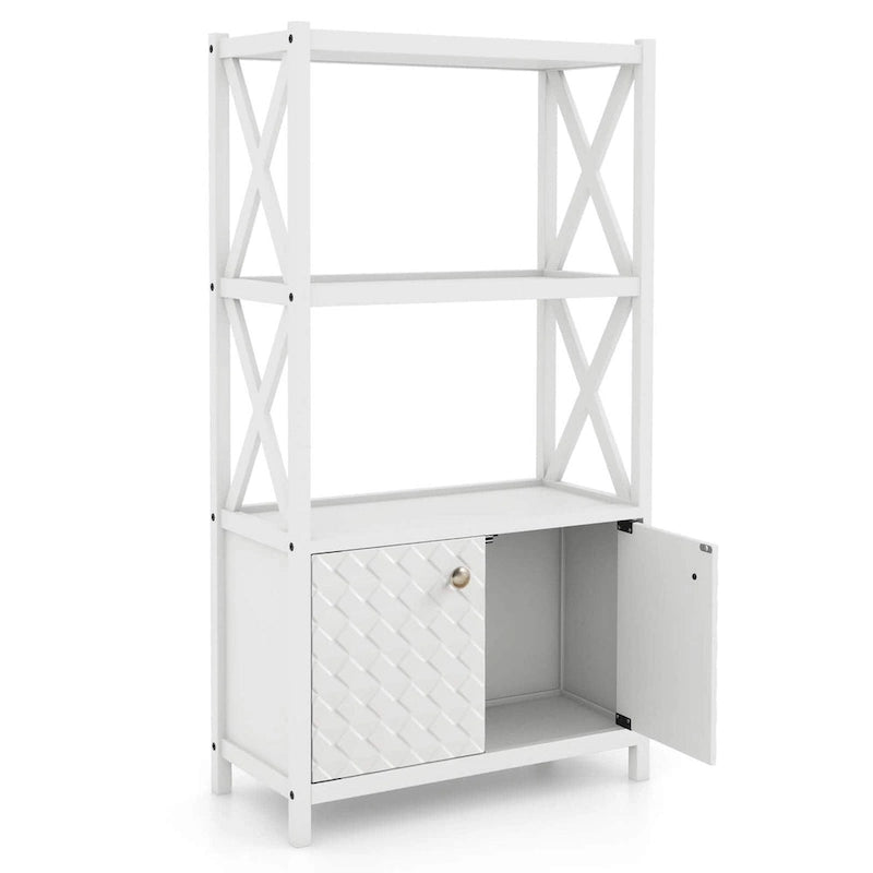 Meuble de rangement de salle de bain Costway avec étagères ouvertes et portes doubles - Voir les détails