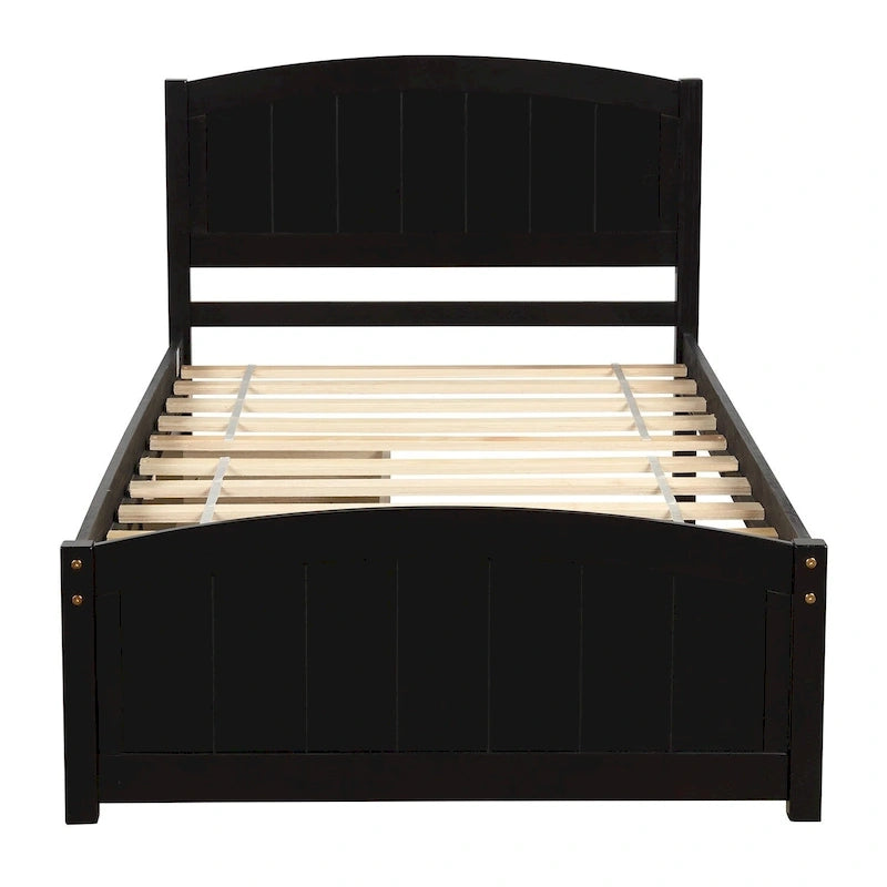 Lit plateforme simple avec deux tiroirs, blanc