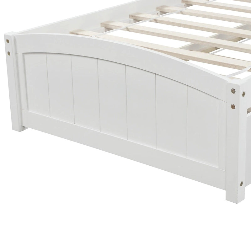 Lit plateforme simple avec deux tiroirs, blanc