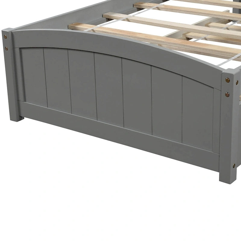 Lit plateforme simple avec deux tiroirs, blanc