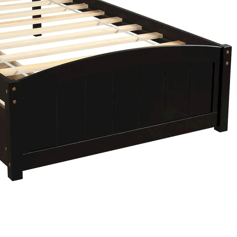 Lit plateforme simple avec deux tiroirs, blanc