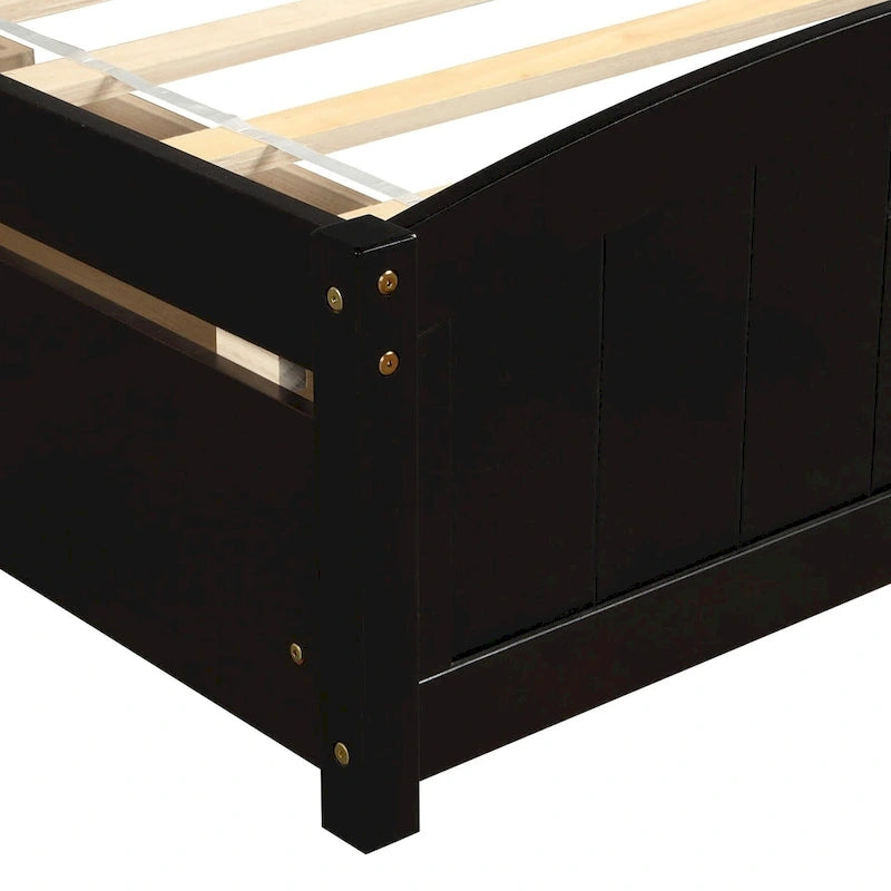 Lit plateforme simple avec deux tiroirs, blanc