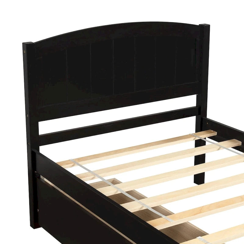 Lit plateforme simple avec deux tiroirs, blanc