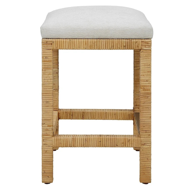 Tabouret de bar tissé à la main en bois massif - 26 - Marron