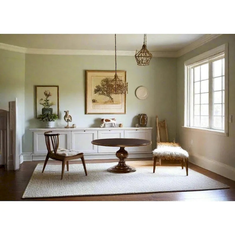 Table de salle à manger ronde moderne en bois massif Mangolia de 122 cm (48 pouces).