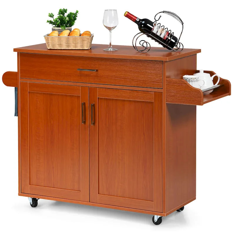Chariot de cuisine roulant Costway avec meuble de rangement pour torchons et épices