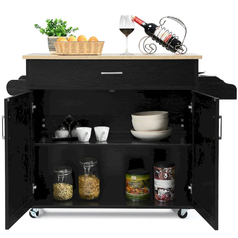 Chariot de cuisine roulant Costway avec meuble de rangement pour torchons et épices