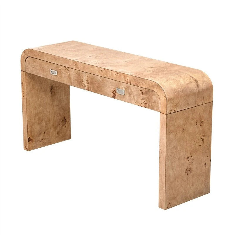 Console de style rétro avec 2 tiroirs de rangement, table d'entrée moderne ou table basse avec pieds minimalistes et élégants pour le salon