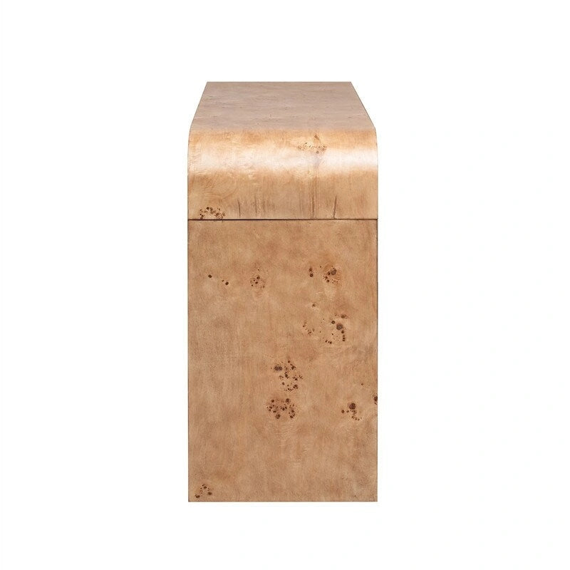 Console de style rétro avec 2 tiroirs de rangement, table d'entrée moderne ou table basse avec pieds minimalistes et élégants pour le salon