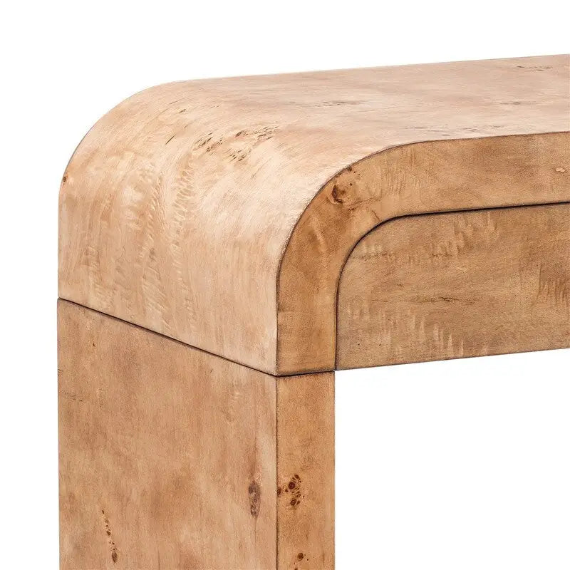 Console de style rétro avec 2 tiroirs de rangement, table d'entrée moderne ou table basse avec pieds minimalistes et élégants pour le salon