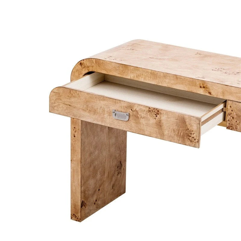 Console de style rétro avec 2 tiroirs de rangement, table d'entrée moderne ou table basse avec pieds minimalistes et élégants pour le salon