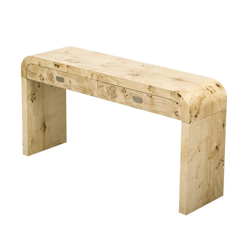 Console de style rétro avec 2 tiroirs de rangement, table d'entrée moderne ou table basse avec pieds minimalistes et élégants pour le salon