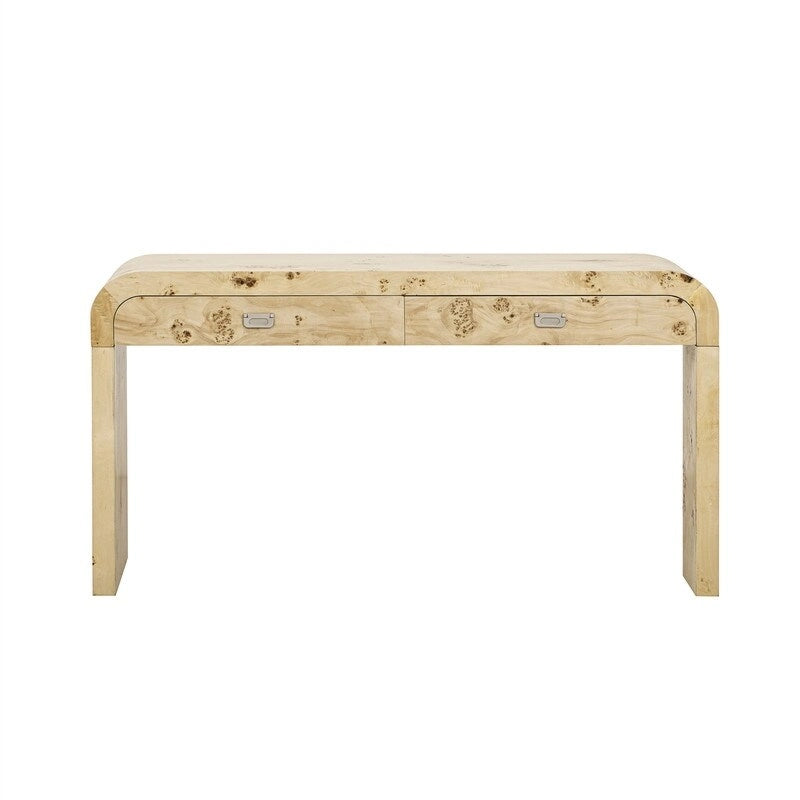 Console de style rétro avec 2 tiroirs de rangement, table d'entrée moderne ou table basse avec pieds minimalistes et élégants pour le salon