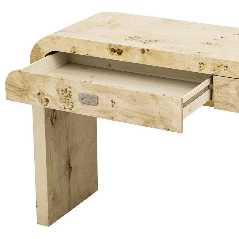 Console de style rétro avec 2 tiroirs de rangement, table d'entrée moderne ou table basse avec pieds minimalistes et élégants pour le salon