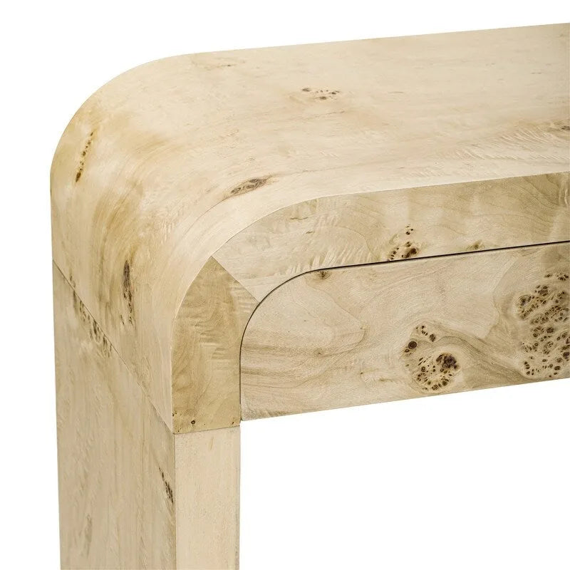 Console de style rétro avec 2 tiroirs de rangement, table d'entrée moderne ou table basse avec pieds minimalistes et élégants pour le salon