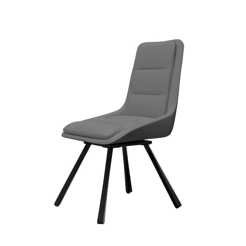 Ensemble de 2 chaises de salle à manger de style moderne du milieu du siècle, sans accoudoirs, minimalistes et pivotantes.