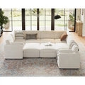 Canapé d'angle modulable en forme de U, canapé surdimensionné 9 places avec 2 poufs de rangement, 2 coussins, canapé moderne et confortable à assise profonde
