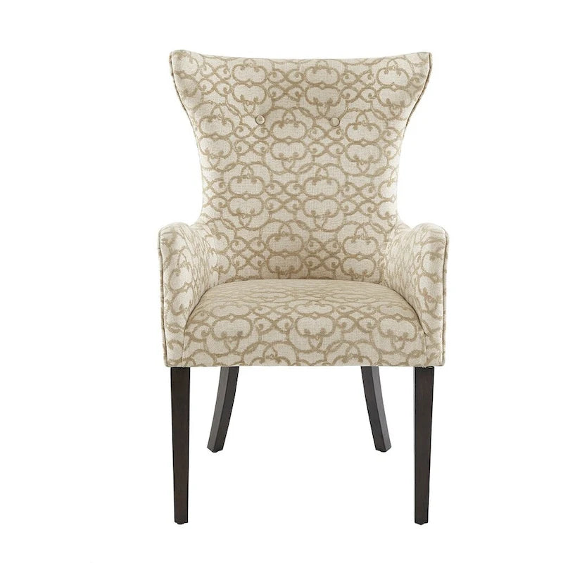 Ensemble de 2 chaises de salle à manger avec accoudoirs, chaises d'appoint ornées de clous décoratifs en bronze