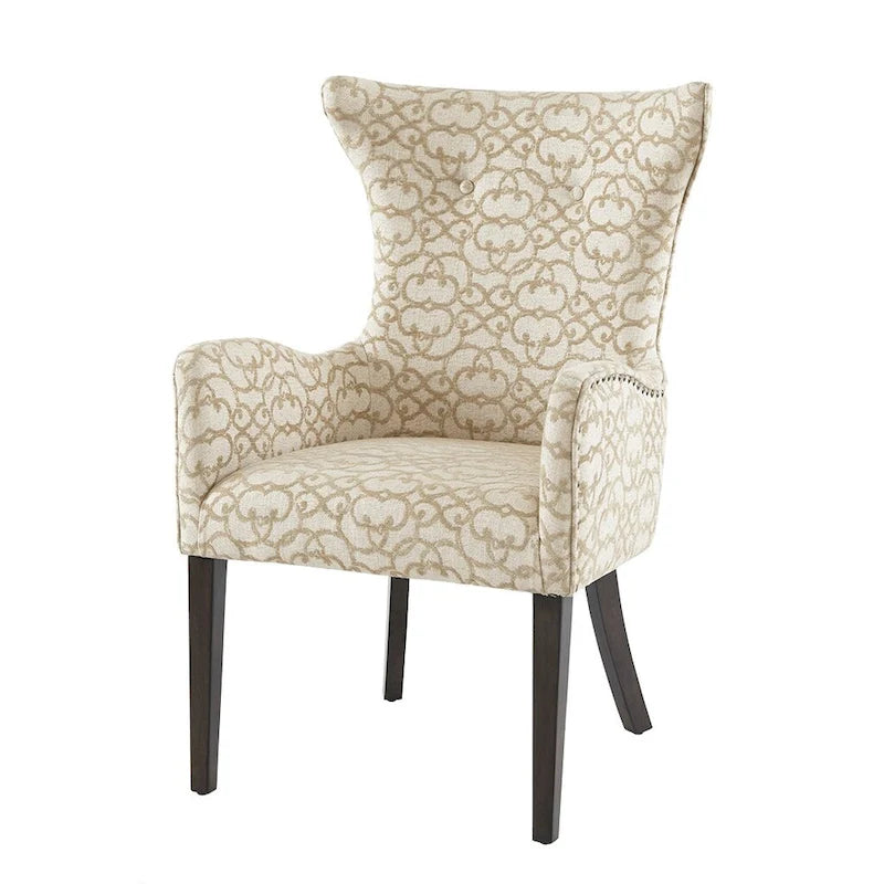 Ensemble de 2 chaises de salle à manger avec accoudoirs, chaises d'appoint ornées de clous décoratifs en bronze