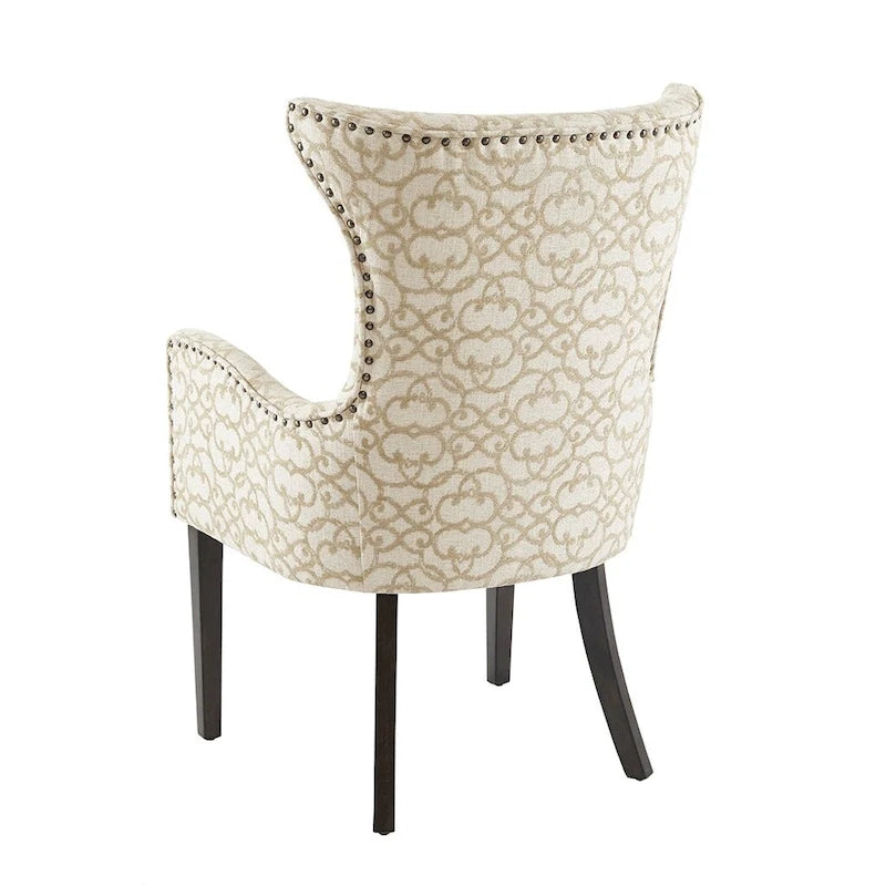 Ensemble de 2 chaises de salle à manger avec accoudoirs, chaises d'appoint ornées de clous décoratifs en bronze