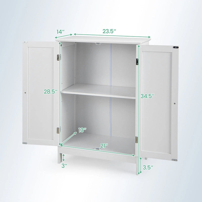 Meuble de rangement au sol Gymax pour salle de bain, placard de cuisine à double porte, meuble à chaussures